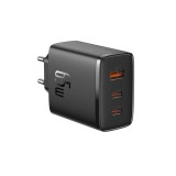 Tinklo įkroviklis 220V USB 5A + 2xUSB C 65W Baseus Cube Pro juodas (black) 